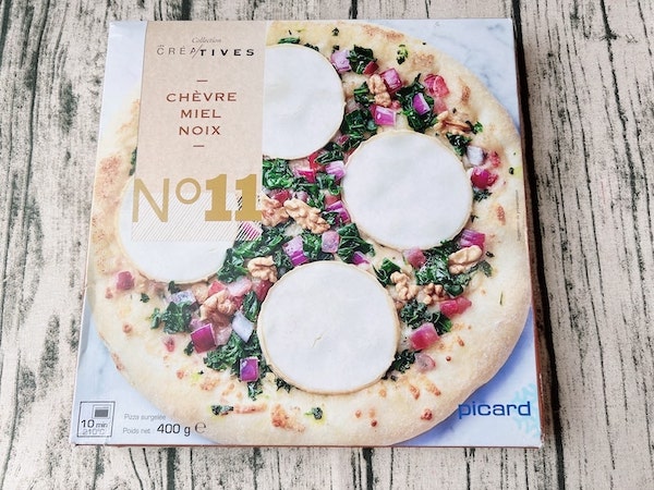 picard（ピカール）の冷凍ピザ「クルミ、ハチミツ、シェーブルチーズのピッツァ」のパッケージ